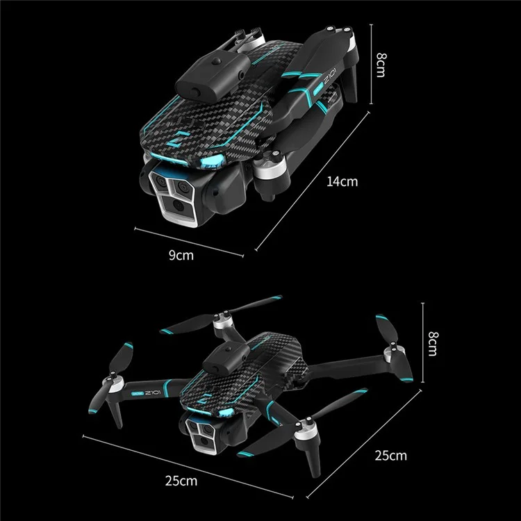 Drone per fotografia aerea Z101 con flusso ottico, evitamento ostacoli e quadricoptero RC 4K HD, 1 batteria