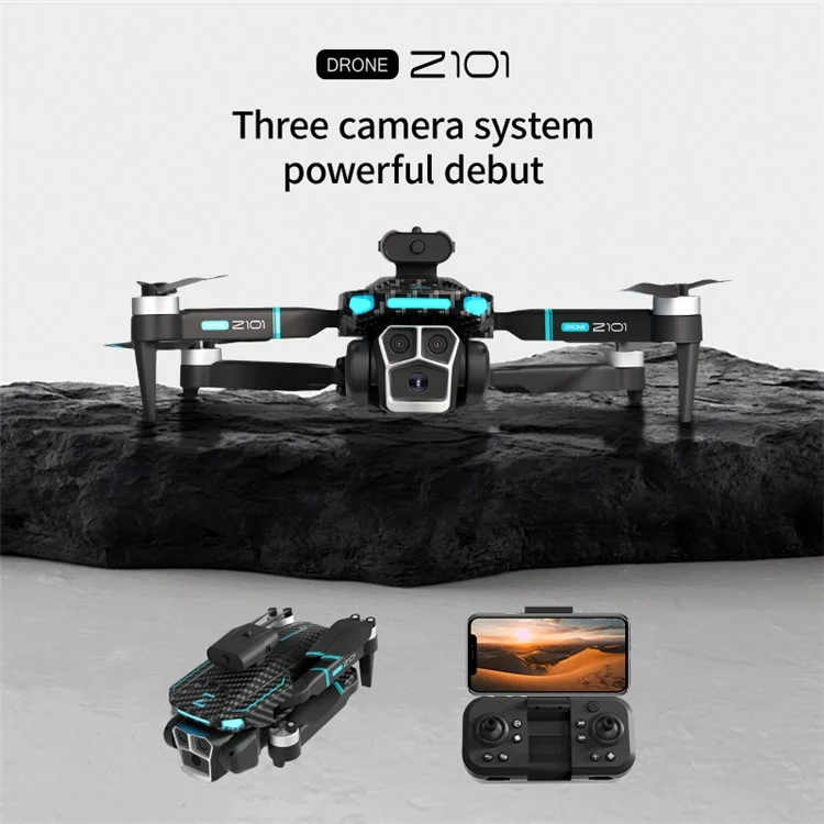 Drone per fotografia aerea Z101 con flusso ottico, evitamento ostacoli e quadricoptero RC 4K HD, 1 batteria