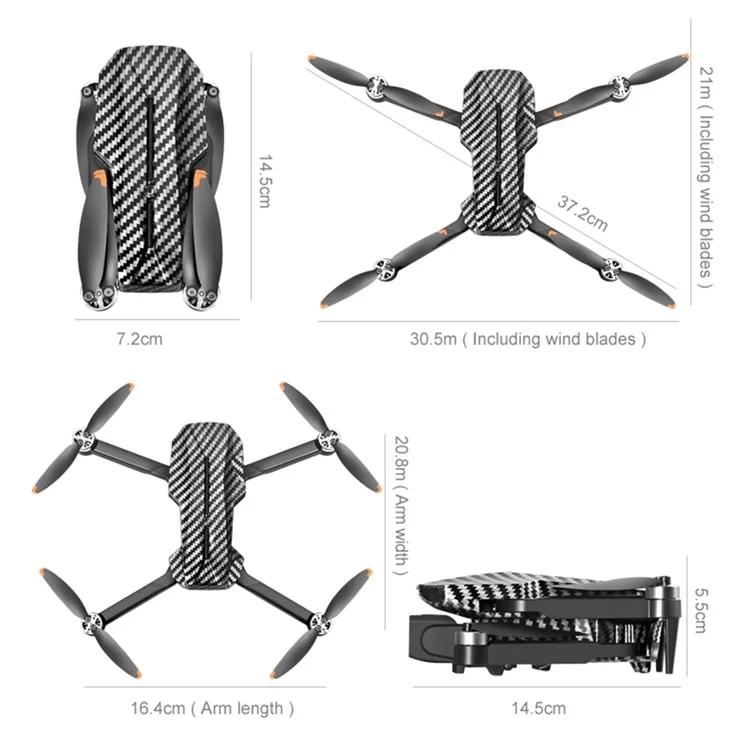 D9 HD Aerial Photography RC Drone Obstacle Avoidance Brushless Motor Folding Quadcopter, 2 Batterien