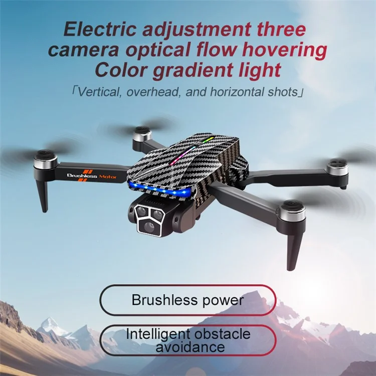 D9 HD Aerial Photography RC Drone Obstacle Avoidance Brushless Motor Folding Quadcopter, 2 Batterien