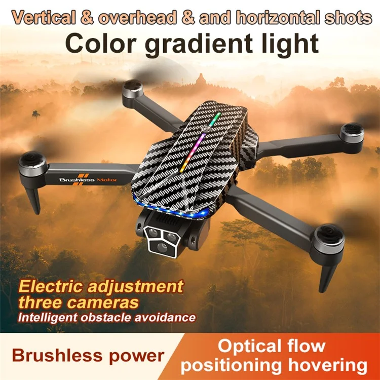 D9 HD Aerial Photography RC Drone Obstacle Avoidance Brushless Motor Folding Quadcopter, 2 Batterien
