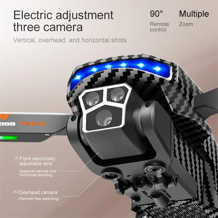 D9 HD Aerial Photography RC Drone Obstacle Avoidance Brushless Motor Folding Quadcopter, 2 Batterien