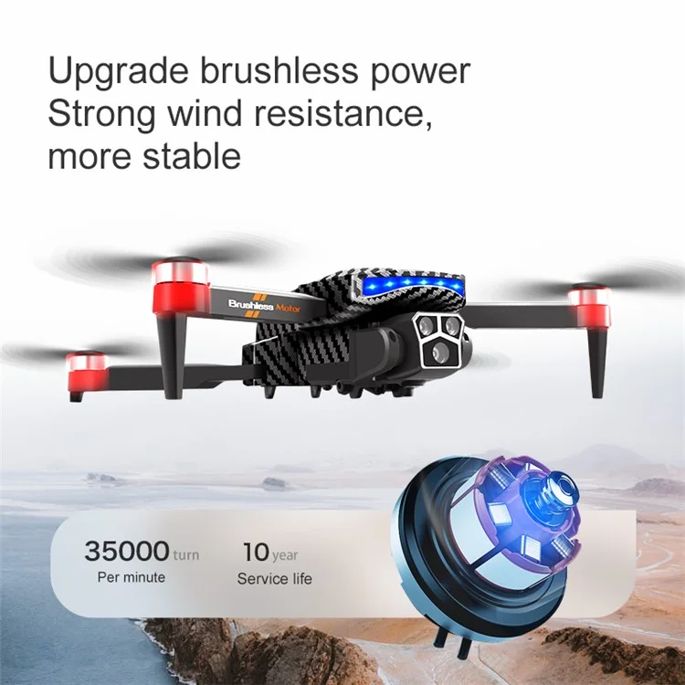 D9 HD Aerial Photography RC Drone Obstacle Avoidance Brushless Motor Folding Quadcopter, 2 Batterien
