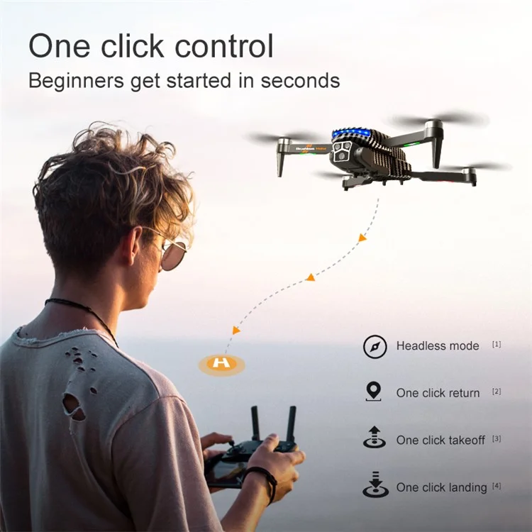 D9 HD Aerial Photography RC Drone Obstacle Avoidance Brushless Motor Folding Quadcopter, 2 Batterien