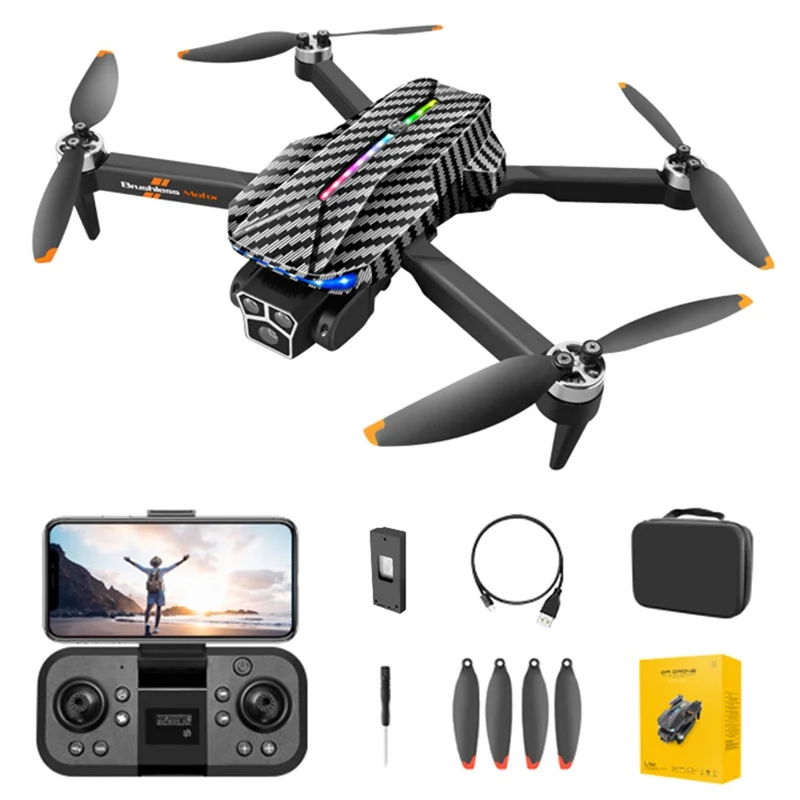 D9 HD Aerial Photography Folding RC Drone Obstacle Avoidance Brushless Motor Quadcopter, 1 Akku