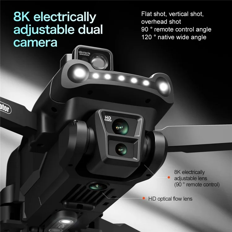 V198 HD Camera RC Drone GPS Smart Return Laser Obstacle Avoidance Brushless Quadcopter, 2 Batteries