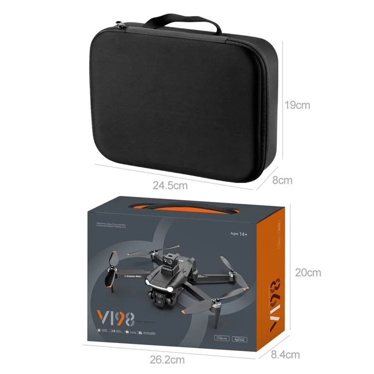 V198 HD Aerial Photography WiFi Faltbarer RC Drohne GPS Smart Return Brushless Quadrocopter, 2 Batterien