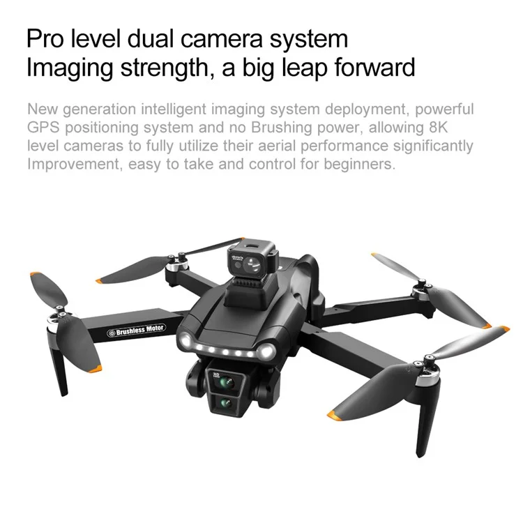 V198 HD Aerial Photography WiFi Faltbarer RC Drohne GPS Smart Return Brushless Quadrocopter, 2 Batterien