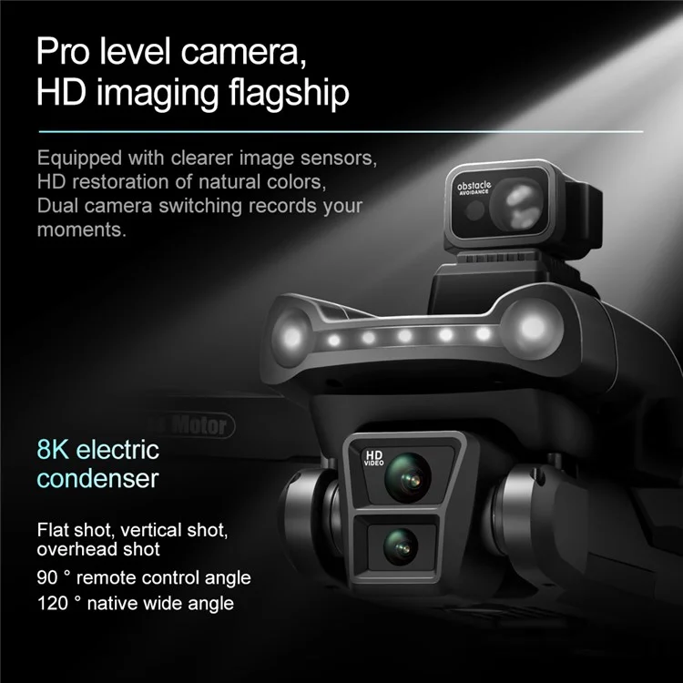 V198 HD Aerial Photography WiFi Faltbarer RC Drohne GPS Smart Return Brushless Quadrocopter, 2 Batterien