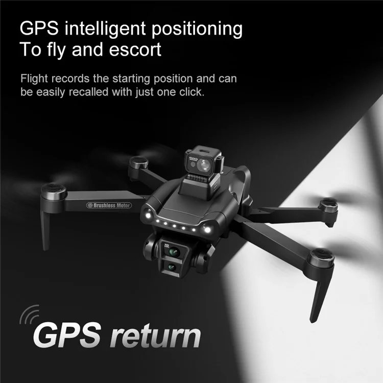 V198 HD Aerial Photography WiFi Faltbarer RC Drohne GPS Smart Return Brushless Quadrocopter, 2 Batterien