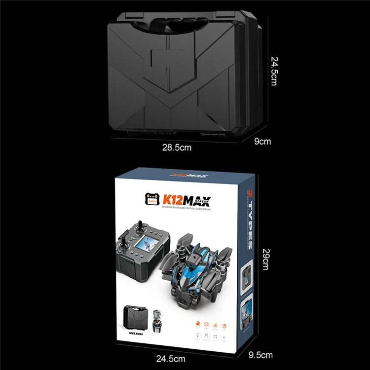 XKJ  K12MAX HD Aerial Photography RC Drone Brushless Foldable Quadcopter with Display Screen Remote Control, 1 Battery