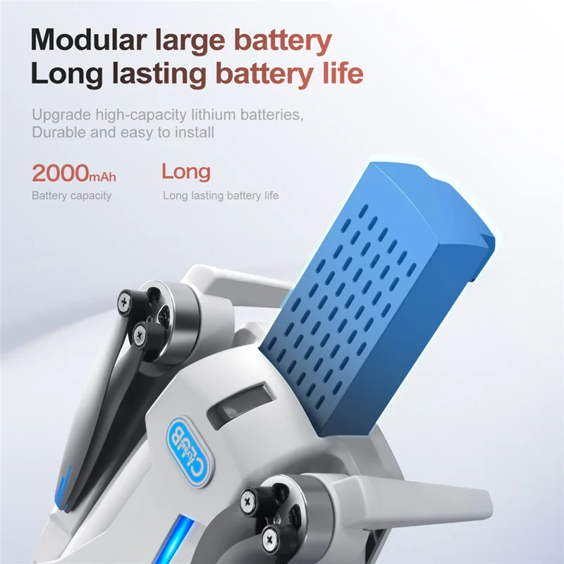 S181 HD Aerial Photography Brushless RC Drone Obstacle Avoidance GPS Positioning Quadcopter, 2 Batteries - Black