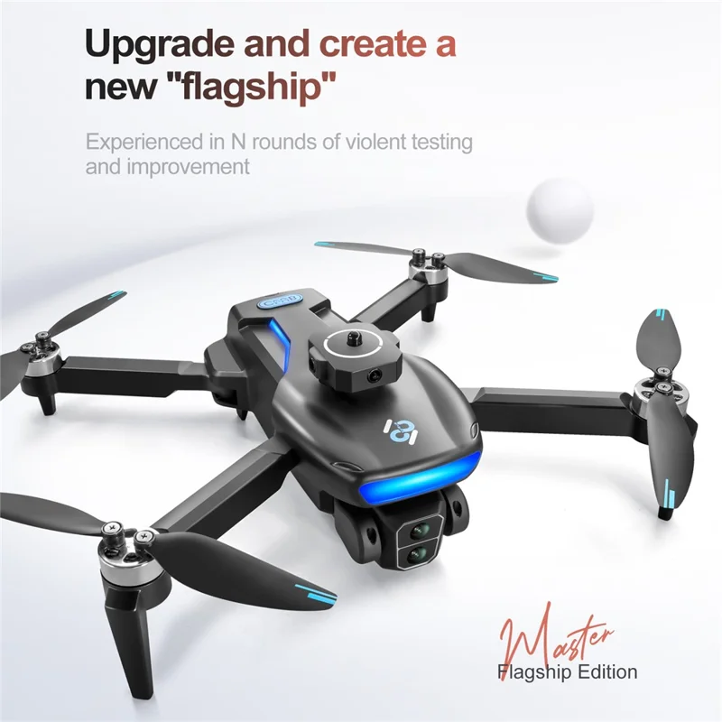 S181 HD Aerial Photography Brushless RC Drone Obstacle Avoidance GPS Positioning Quadcopter, 2 Batteries - Black