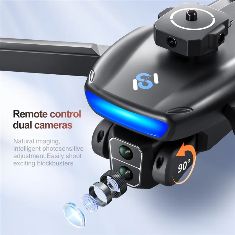 S181 HD Aerial Photography Brushless RC Drone Obstacle Avoidance GPS Positioning Quadcopter, 2 Batteries - Black