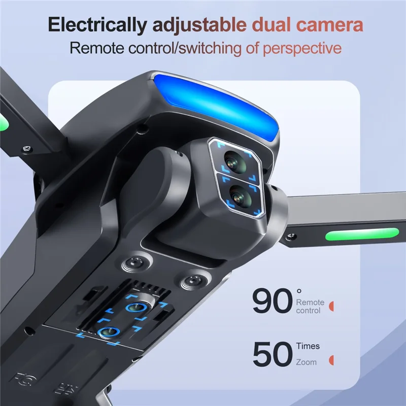 S181 HD Aerial Photography Brushless RC Drone Obstacle Avoidance GPS Positioning Quadcopter, 2 Batteries - Black