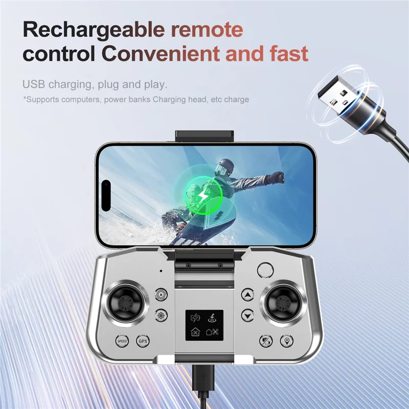 S181 HD Aerial Photography Brushless RC Drone Obstacle Avoidance GPS Positioning Quadcopter, 2 Batteries - Black