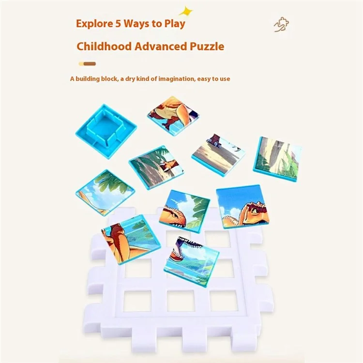 YH8391-1 Puzzle Cube Hexahedron Toys Educational Game Brain Teaser - Dinosaur