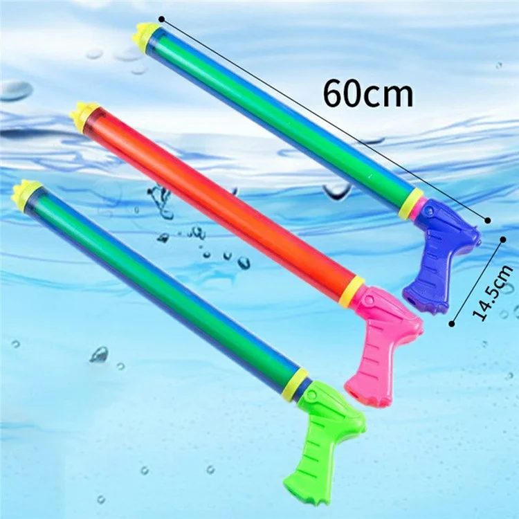 Pistola de Água do Tipo Tração de 60 cm Para Crianças, Brinquedo Transparente de Blaster de Água de Cinco Nozes