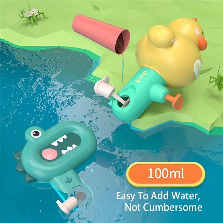 Cartoon Animal Water Gun Kids Toy 100ml Water Pistol for Outdoor Garden Beach Pool Party Favors - Pink Duck