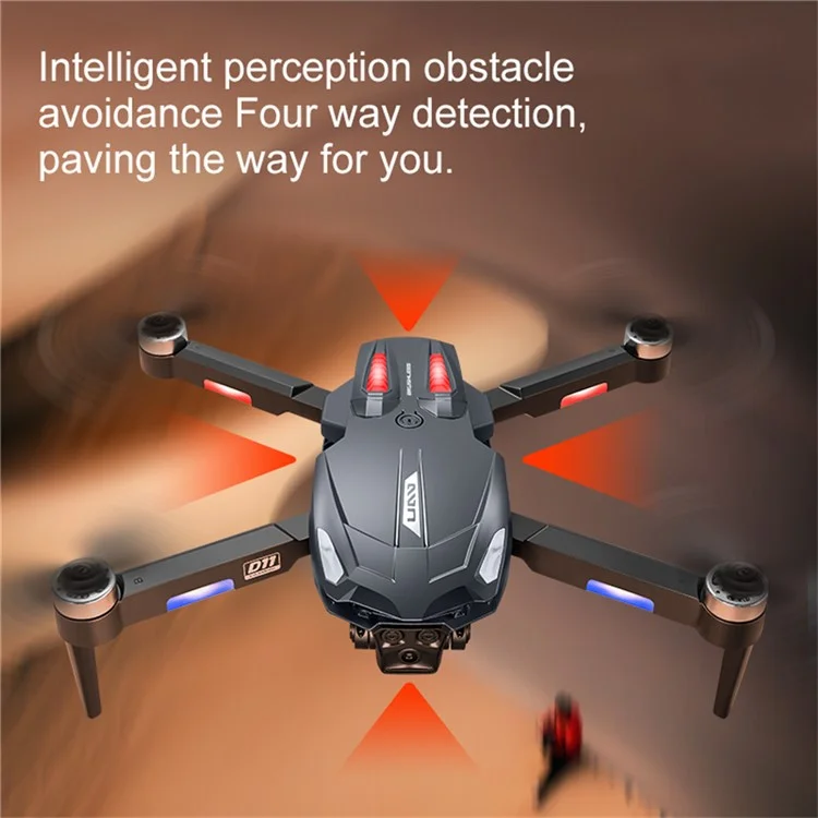 D11 HD Aerial Photography RC Drone Optical Flow Positioning Brushless Quadcopter, 3 Batteries - Blue