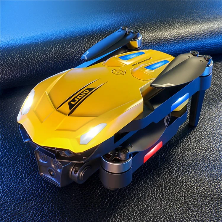 D11 HD Aerial Photography RC Drone Optical Flow Positioning Brushless Quadcopter, 3 Batteries - Yellow