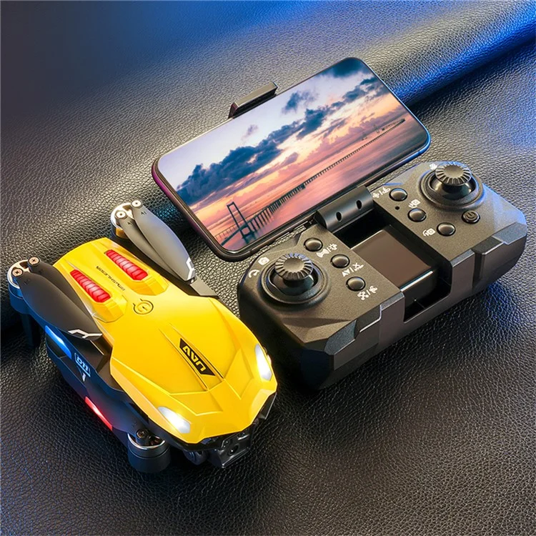D11 HD Aerial Photography RC Drone Optical Flow Positioning Brushless Quadcopter, 3 Batteries - Yellow