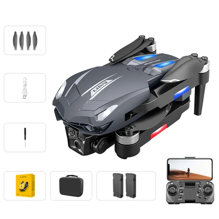 D11 HD Aerial Photography RC Drone Optical Flow Positioning Brushless Quadcopter, 2 Batteries - Blue