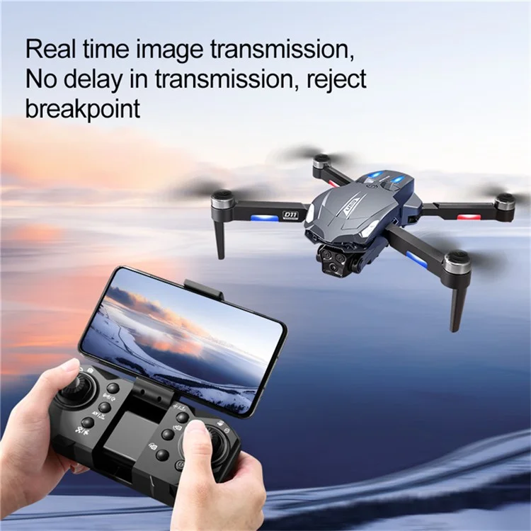 D11 HD Aerial Photography RC Drone Optical Flow Positioning Brushless Quadcopter, 2 Batteries - Blue