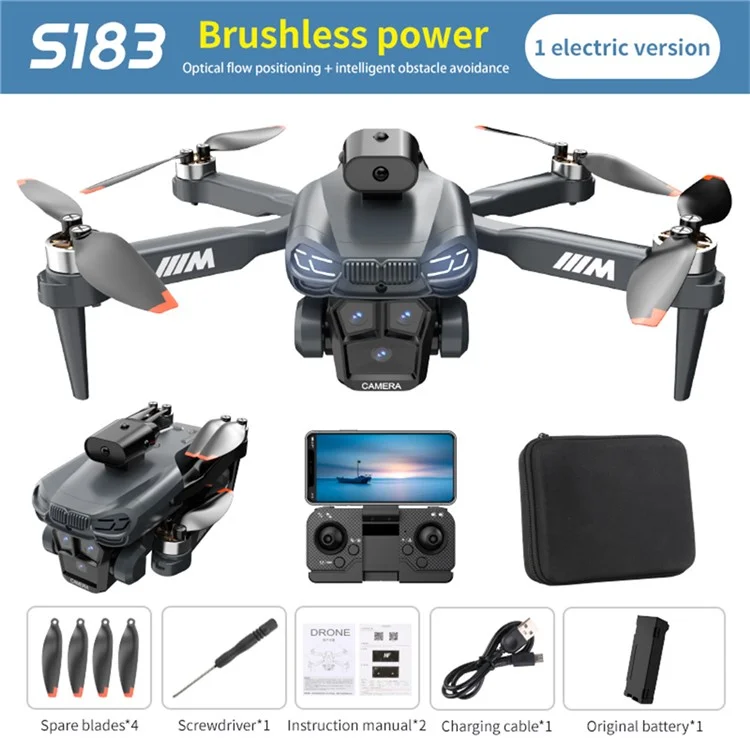 S183 HD Dual Camera Optical Flow Positionnement Quadcopter Pliant Obstacle Évitement du Drone Rc, 1 Batterie