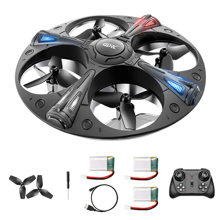 4DRC 4D-V43 Cool Light UFO Aircraft Remote Control Children Flying Saucer Toy, 3 Batteries