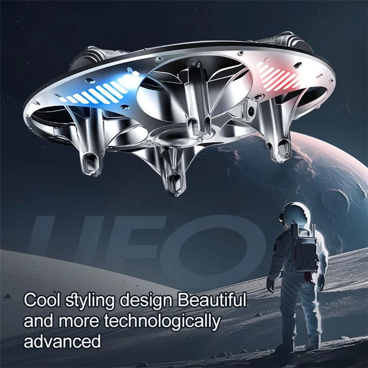4DRC 4D-V43 Cool Light UFO Aircraft Remote Control Children Flying Saucer Toy, 3 Batteries