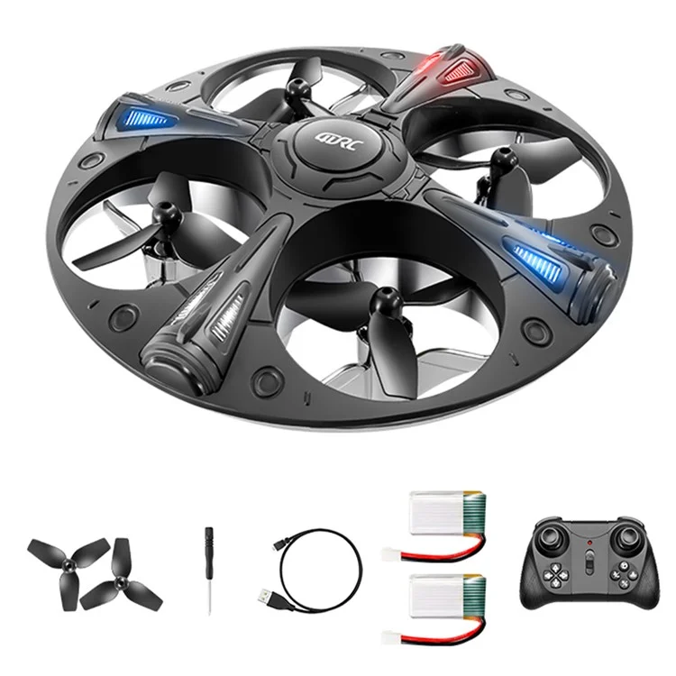 4DRC 4D-V43 Cool Light UFO Aircraft Remote Control Children Flying Saucer Toy, 2 Batteries