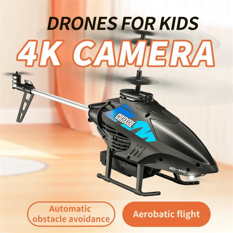 4DRC 4D-M6 HD Aerial Photography Children Aircraft Toy Rechargeable Remote Control Helicopter, 1 Battery - Blue