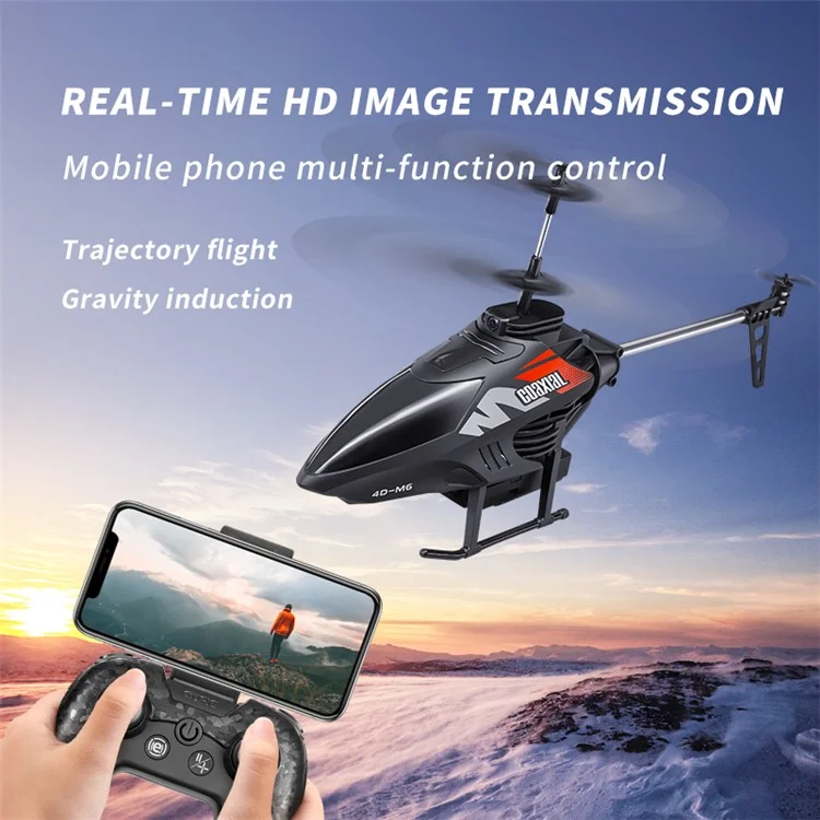 4DRC 4D-M6 HD Aerial Photography Children Aircraft Toy Rechargeable Remote Control Helicopter, 1 Battery - Blue
