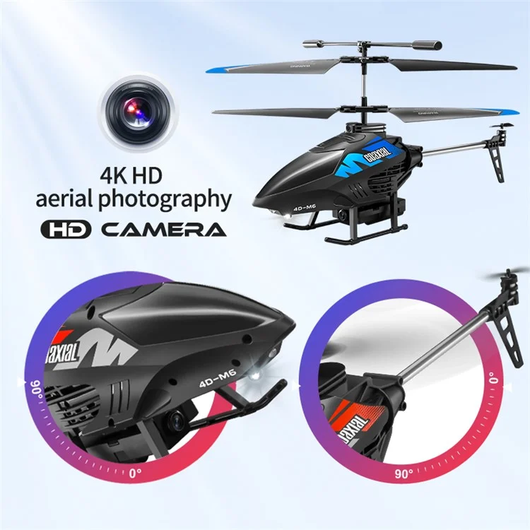 4DRC 4D-M6 HD Aerial Photography Children Aircraft Toy Rechargeable Remote Control Helicopter, 1 Battery - Blue