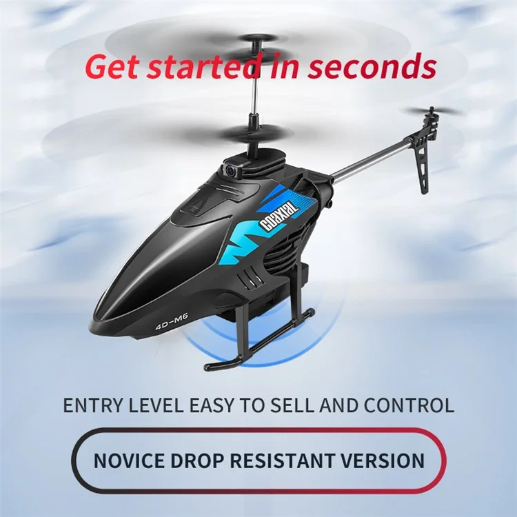4DRC 4D-M6 HD Aerial Photography Children Aircraft Toy Rechargeable Remote Control Helicopter, 1 Battery - Blue