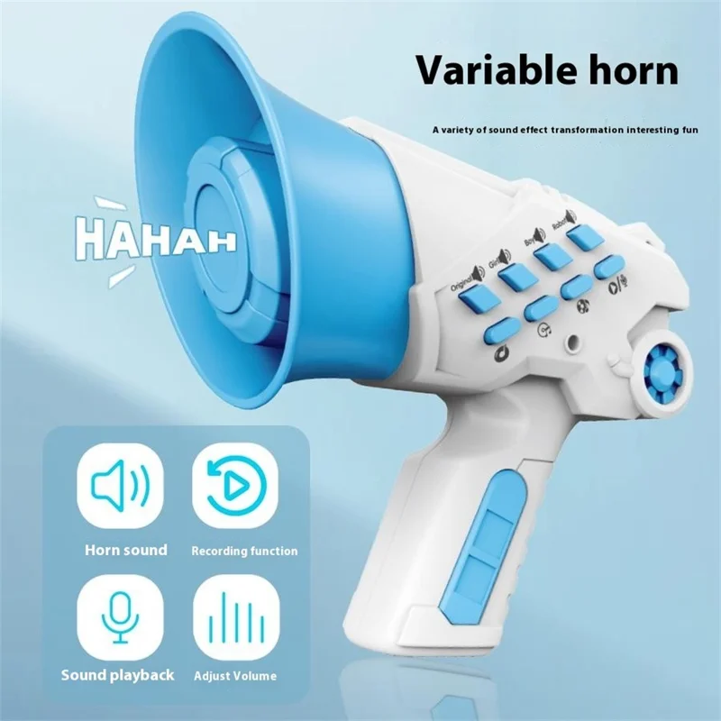 LZ070 Creative Children Recording Voice Changer Horn Toy Multi-channel Funny Sound Effect Handheld Horn - Pink