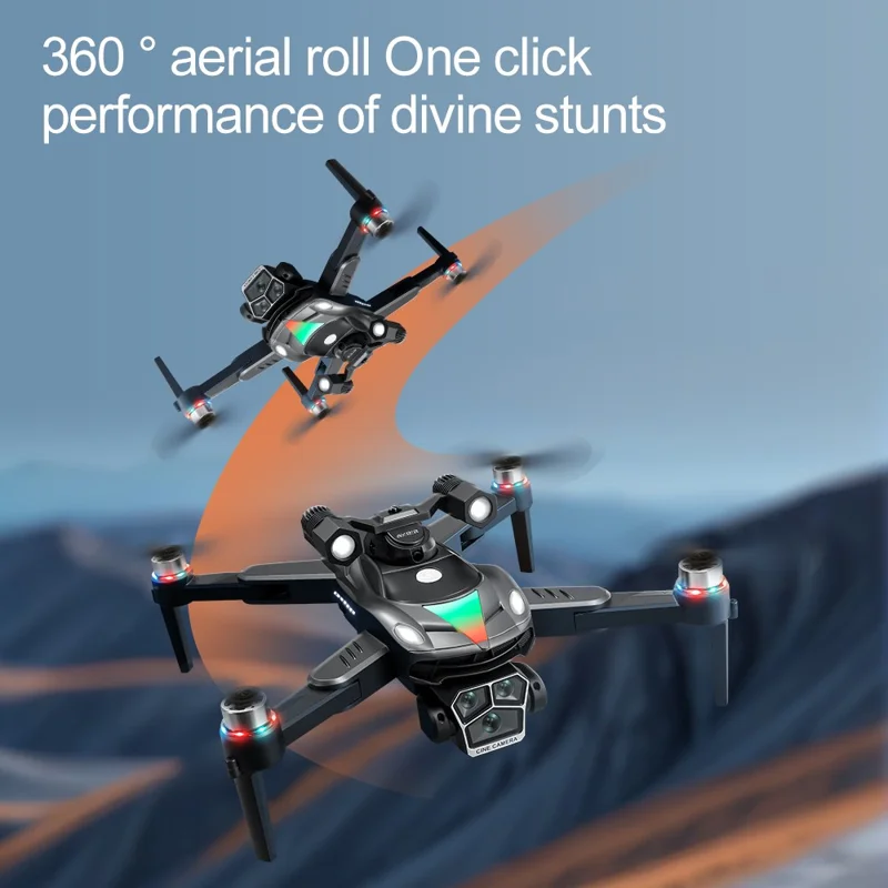 V188 Obstacle Avoidance Brushless Quadcopter HD Camera Searchlight RC Drone, 2 Batteries - White