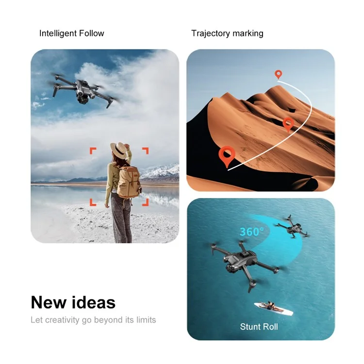 V600 HD Camera RC Drone Obstacle Avoidance Brushless Motor Quadcopter, 1 Battery - Grey