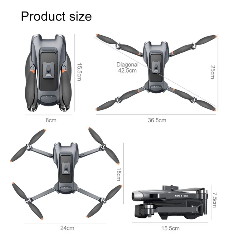 V600 HD Camera RC Drone Obstacle Avoidance Brushless Motor Quadcopter, 1 Battery - Grey