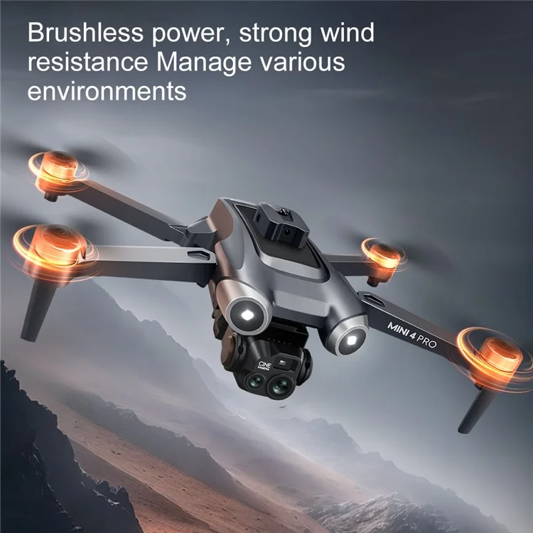 V600 HD Camera RC Drone Obstacle Avoidance Brushless Motor Quadcopter, 1 Battery - Grey