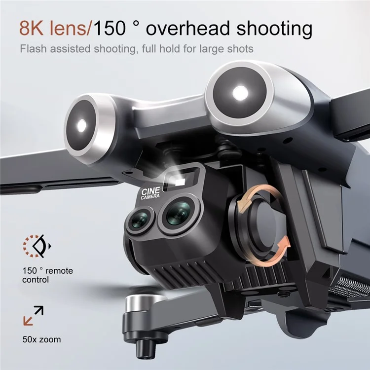V600 HD Camera RC Drone Obstacle Avoidance Brushless Motor Quadcopter, 1 Battery - Grey