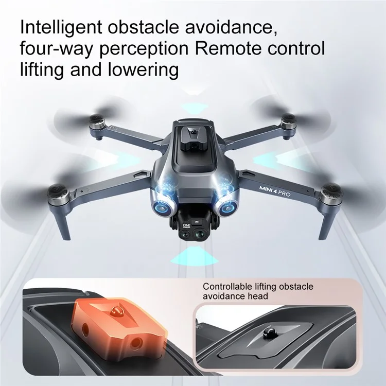 V600 HD Camera RC Drone Obstacle Avoidance Brushless Motor Quadcopter, 1 Battery - Grey