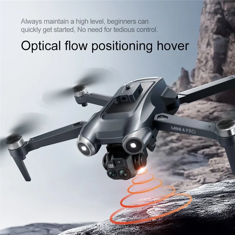 V600 HD Camera RC Drone Obstacle Avoidance Brushless Motor Quadcopter, 1 Battery - Grey