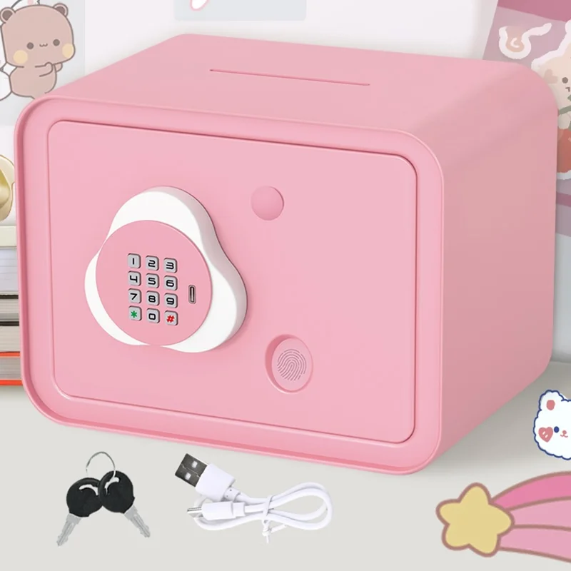 7608 Children Small Safe Piggy Bank Password Money Box Creative Toy - Pink