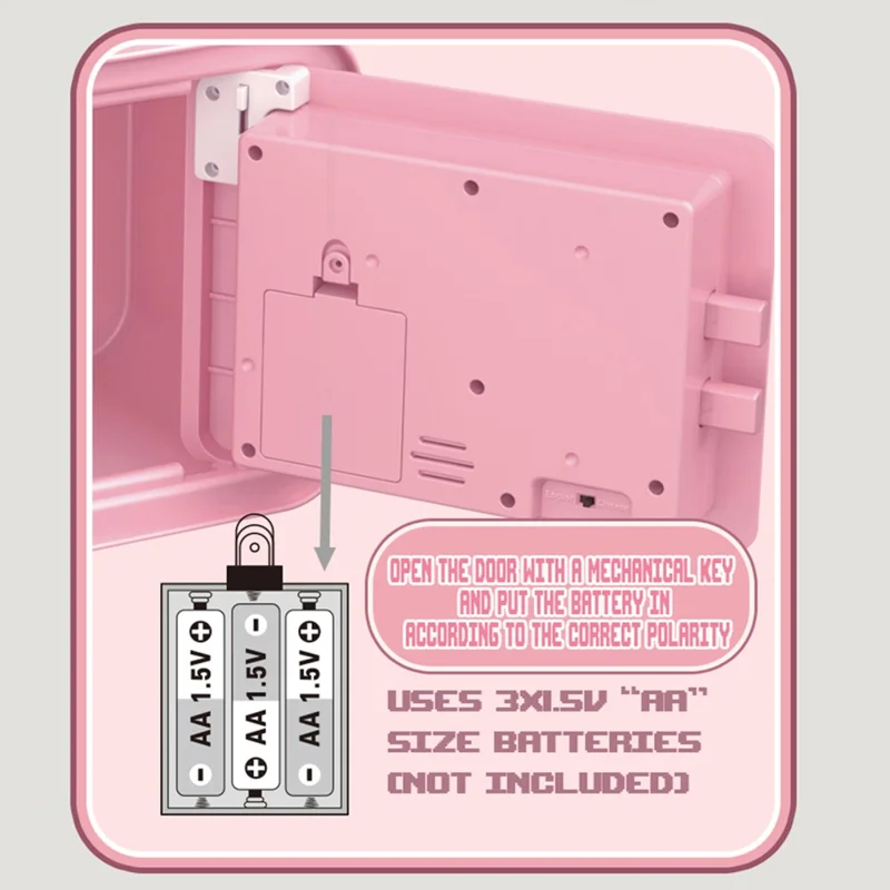 7608 Children Small Safe Piggy Bank Password Money Box Creative Toy - Pink