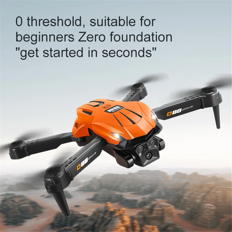 D88 Optical Flow Dual Camera RC Drone Fixed Altitude Aerial Photography Quadcopter, 1 Battery - Black