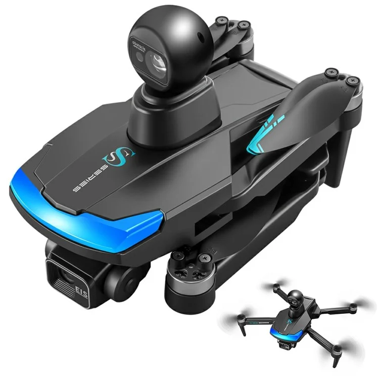 S185 Drone GPS com Evitação de Obstáculos em 4 Direções, Câmera com Gimbal de 3 Eixos, Quadricóptero, Bateria Única - Preto