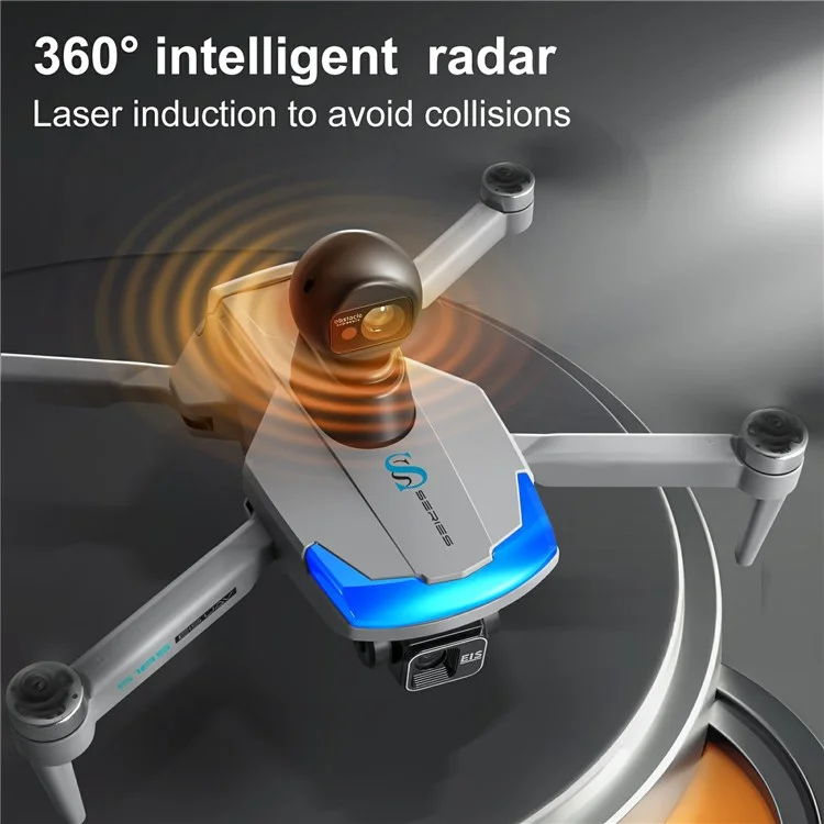 S185 Drone GPS com Evitação de Obstáculos em 4 Direções, Câmera com Gimbal de 3 Eixos, Quadricóptero, Bateria Única - Preto