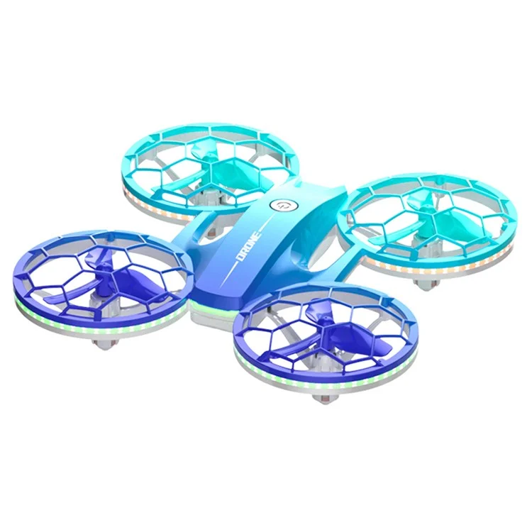 H127 Anfänger-Drohnenrenn-Quadcopter mit buntem LED-Licht und 2 Batterien - Farbverlauf Blau